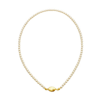 18K bag gold ingot buckle wearing pearl necklace material bags
