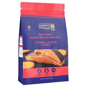 
fish4dogs dog food salmon adult dog food 1.5KG medium and large golden retriever border collard grain natural dog food small grain