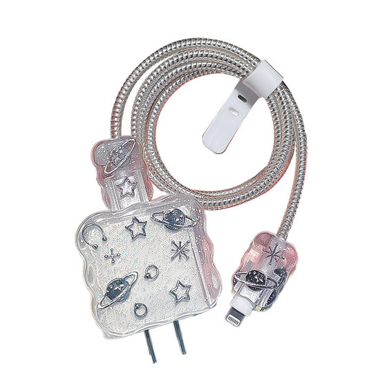 Applicable Apple 15Pro data cable protective cover 20wiphone14 mobile phone fast charge charger 13 shell 12 shell protection line
