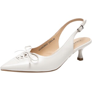 
Qianbaidu bow empty fashion sandals for women 2025 stiletto heels pointed toe bag-toe commuting French sandals