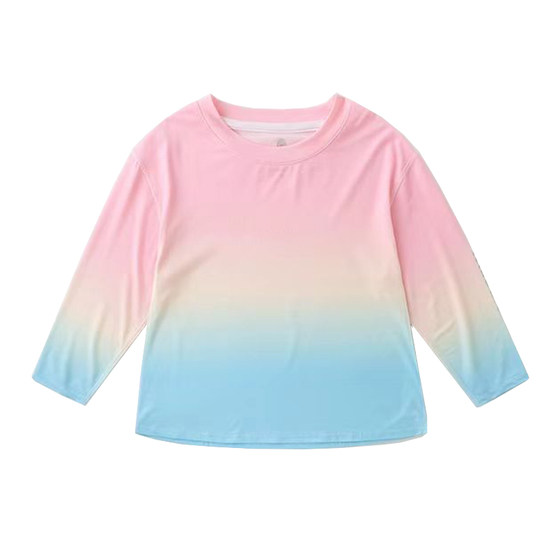 
Girls' long-sleeved T-shirt sports quick-drying clothes for boys spring and autumn children's outdoor sun protection tops children's running training clothes