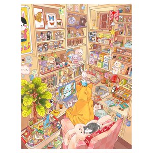 
Home one square meter landscaping sticker cartoon sticker set special oil craft cute room miniature scene sticker pack large decompressed 3D three-dimensional cabin sticker decorative sticker handmade toy girl