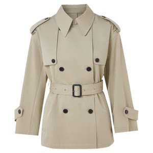 
[Yang25 Series] Langzi lapel waist-cinching commuting style short windbreaker jacket for women 2026 spring new style