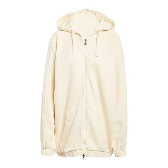 
Adidas genuine clover jacket classic striped women's 2025 new loose hooded jacket JJ3092