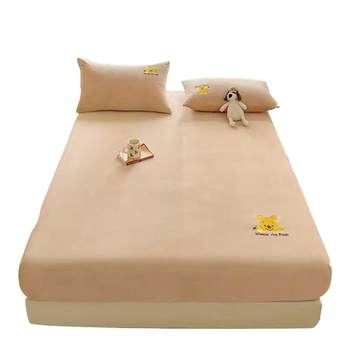 Plush and thickened milk velvet fitted sheet [skin-friendly and soft]