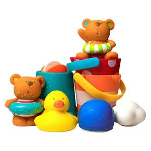 Hape baby bath toy, children, baby play ducky yellow duck swimming, bathing male girl girl shower bath tank