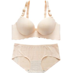 Underwear suit Girls' chest gathered no steel ring, anti -sagging pair of breasts, no traces, thin bra, small bra, large size thick