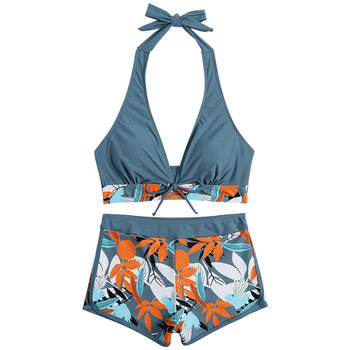 Large size sexy and thin flat -angle split swimsuit sand beach
