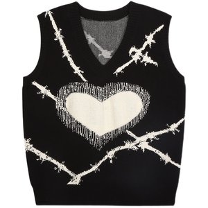 
Annie is not popular, college style slim suit for women 2025 autumn and winter new slightly fat large size black and white vest knitted sweater