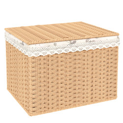 Woven storage basket, clothes storage box, wardrobe organizer, toy oversized storage box, household rattan storage box