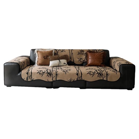 [3rd item 0 yuan special area] Crayon style bamboo shadow special-shaped sofa cushion new Chinese style retro cashmere four-season cushion