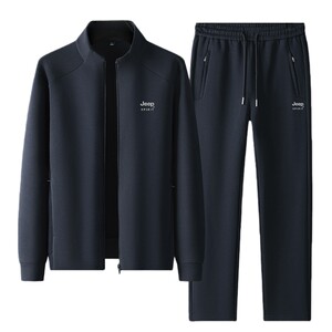 
Jeep fleece sports suit for men in winter middle-aged dad men's running thickened warm casual sportswear for men