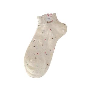 
5 pairs of cartoon socks for women in spring and summer cotton breathable ins trendy cute idea rabbit short tube shallow mouth boat socks