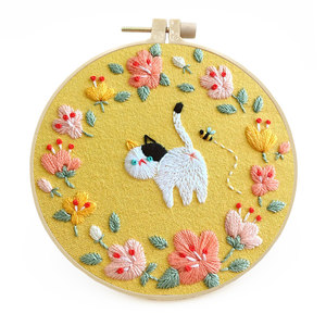 
New European embroidery DIY material bag beginner handmade basic fabric set Japanese and Korean 3D embroidery cross stitch Su embroidery