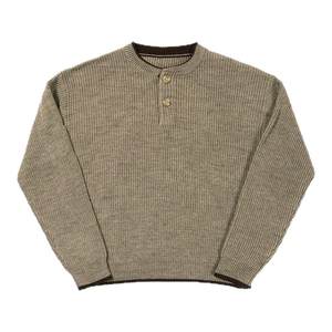 
CountryMoment [Same Style for Men and Women] Wool Blended/Henry Collar Contrast Color Sweater Knitted Jacket Autumn