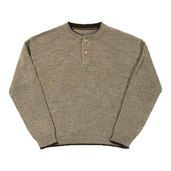 
CountryMoment [Same Style for Men and Women] Wool Blended/Henry Collar Contrast Color Sweater Knitted Jacket Autumn