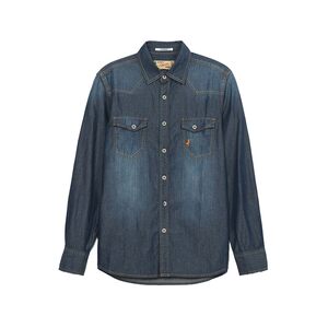 
MCS men's clothing originated from Marlboro double bag denim long-sleeved shirt pure cotton classic versatile casual top jacket