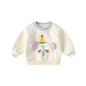 
Boys spring sweatshirt 2026 new infant casual T-shirt tops pullover baby spring long-sleeved clothes