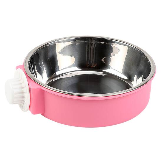 Cat bowl pet bowl stainless steel cat hanging cage hanging cat grain rabbit basin bowl bowl anti -turning water bowl