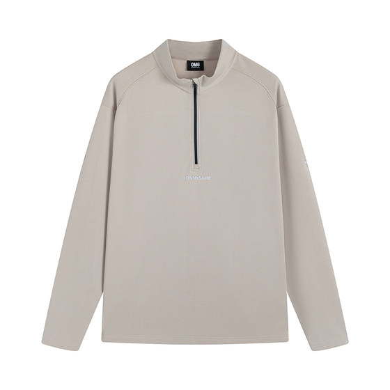 
OMG sports stand-up collar sports t-shirt men's half-zip long-sleeved fitness clothes high-neck bottoming shirt outdoor top