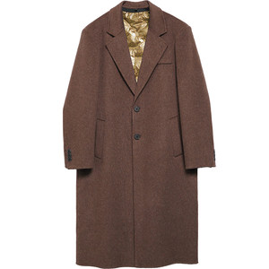 
[PEICHUAN] 2025 Autumn and Winter Double-Side Woolen Coat Men's Long Shoulder Pad Tweed Down Bottom Coat