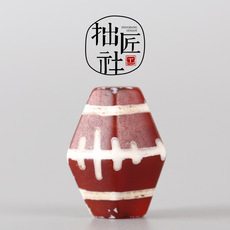 Украшения на руку 藏传西藏药师天珠 老矿线珠 diy佛珠手串顶珠腰珠背云勒子配饰