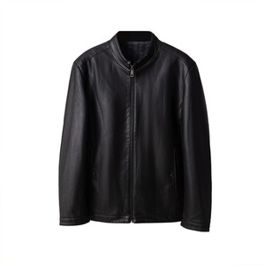 
Stand collar plus velvet leather jacket PU leather! Out of the cabinet men's mature light business casual jacket middle-aged dad fashion trend