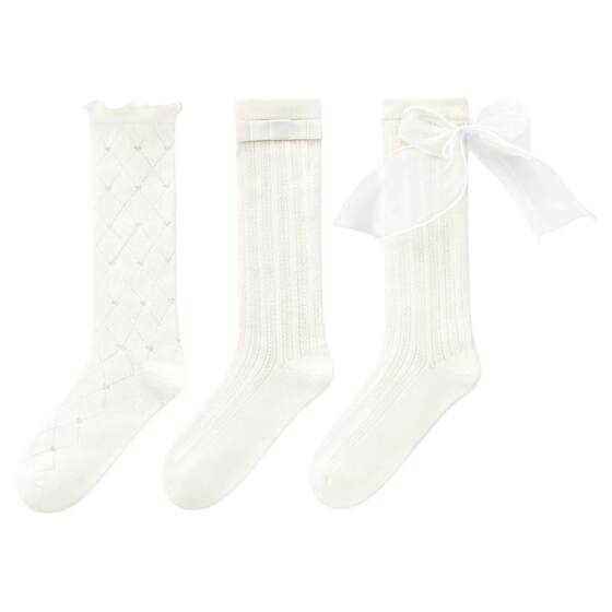 
Nido Bear children's long lace socks summer thin cotton socks girls princess socks lace calf baby mid-calf socks