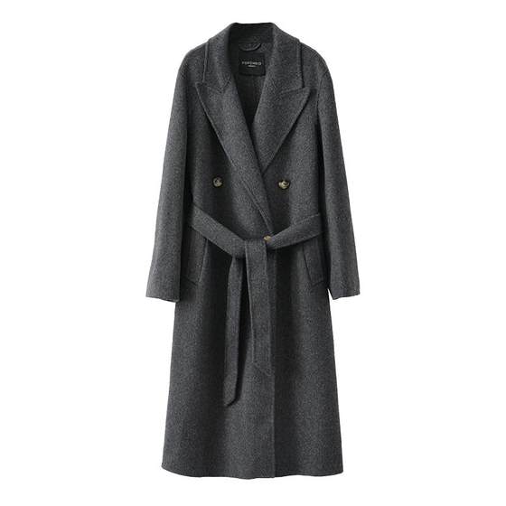 
[Collection Series] 100% Australian wool double-sided wool front shoulder coat tweed suit jacket mid-length women