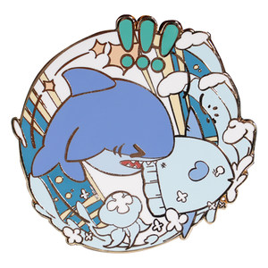 
FF14 Peripheral Shark Commander Fantasy Metal Badge Final Fantasy Brooch