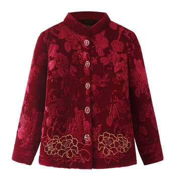 Elderly people in winter cotton clothes, grandma's grandmother model, Tangtong plus velvet
