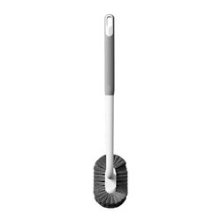 Toilet brush with no dead ends, soft bristles, long handle, wall-mounted