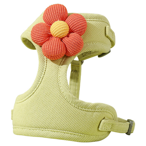 Cat traction rope anti -break free of special cat ropes vest, backbone with pet dog cat ropes, small flowers