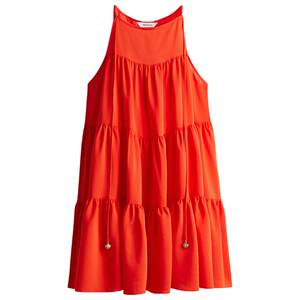 
HM Women's Dress Summer American Sweetheart Style Bright Red Commuting Layered A-Line Dress 1294305