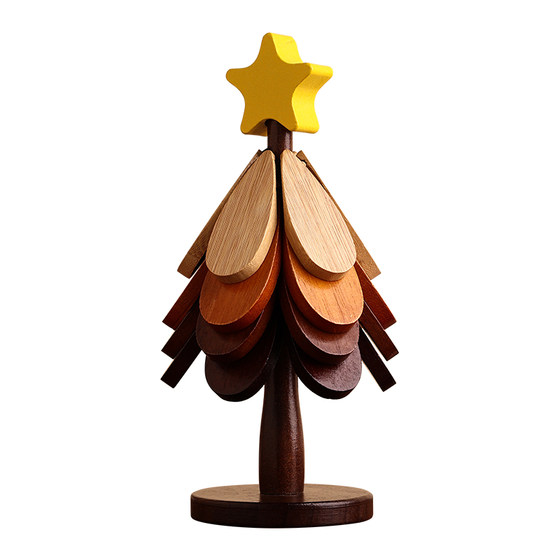 Beihanmei Christmas tree solid wood insulation pad table pad anti-scalding and high temperature resistance creative pot pad sideboard ornament decorations