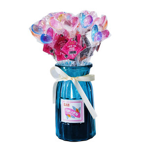 
Animal fruit shape sucrose-free long-stem crystal lollipop children's snack bouquet candy Valentine's Day gift