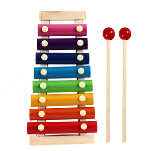 Wooden eight-tone hand-knob violin xylophone boy girl baby wooden music instrument educational children early education teaching aid
