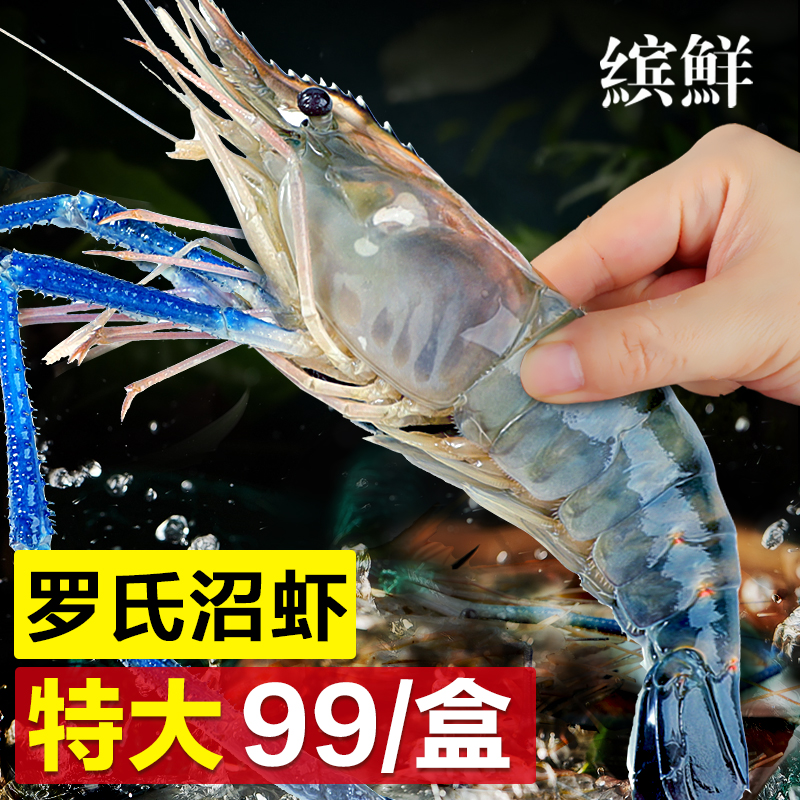 罗氏虾沼虾新鲜大虾速冻大头鲜虾巨型基围虾超大海鲜水产鲜活虾类