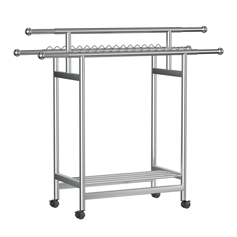 Stainless Steel Clothes Drying Rack Floor-Standing Thickened Balcony ...
