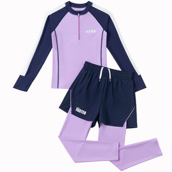 Girls' long-sleeved split thermal sun protection swimsuit