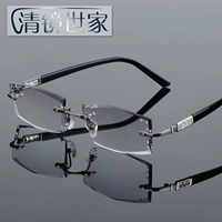 Корейский ультра -светлый алмазные режущие очки рама безрамные очки рамки мужская бизнес -миопия