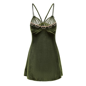 [Explosion 99 yuan 2 pieces] Sexy velvet pajamas female thickened gold velvet camisole nighttime home service spring and autumn models