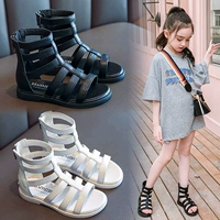 Женские сандалии, летняя маленькая женская детская черная обувь для подростка для прицессы, для девочки, мягкая подошва