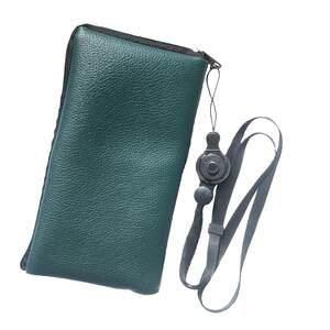 
4.7-6.43-inch leather zipper mobile phone cover dustproof bag neck halter protective cover storage bag change card velvet cloth