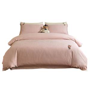 
TeenieWeenie 60-count long-staple cotton embroidered four-piece set 2026 pure cotton bedding quilt cover sheets