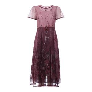 
Shengyuzhu official flagship store autumn new women's high waist short sleeve mesh temperament slim dress with high-end feeling