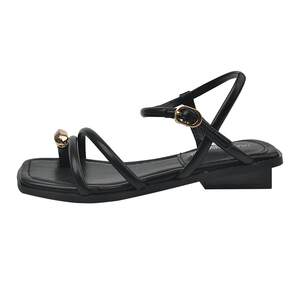 
French style beautiful fashion sandals for women summer outer wear high-end 2026 new fairy style flat Roman shoes with skirts