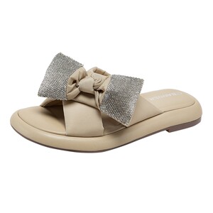 
Qianbaidu outside sandals for women in summer fashion sandals and shit feel slippers flat casual and high-end vacation