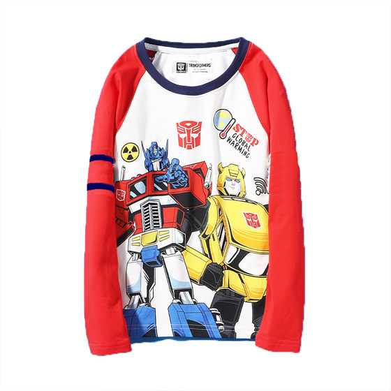 
Transformers joint boys long-sleeved T-shirt pure cotton autumn new children's baby T-shirt Class A base shirt autumn