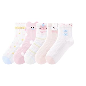 Children's Socks Girls Spring and Autumn Thin Type A Mid-Tube Socks Baby Girls Summer Boneless Cotton Socks Girls Old Children's Socks Autumn